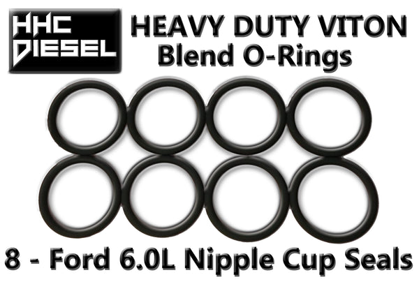Set of 8 - Extreme Duty Viton O-Rings/Seals to Rebuild High Pressure Oil Rail - Special Heavy Duty Viton Blend
